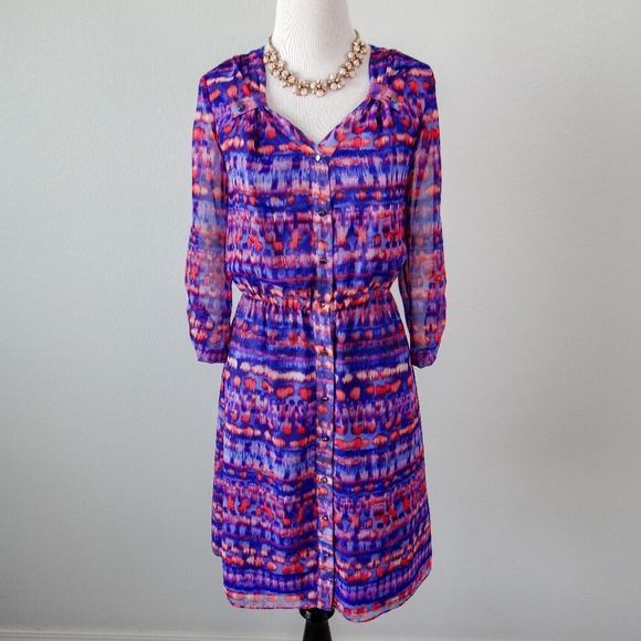 ANTONIO MELANI Dresses & Skirts - Antonio Melani Watercolor print button up dress